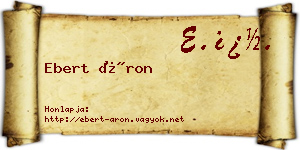 Ebert Áron névjegykártya